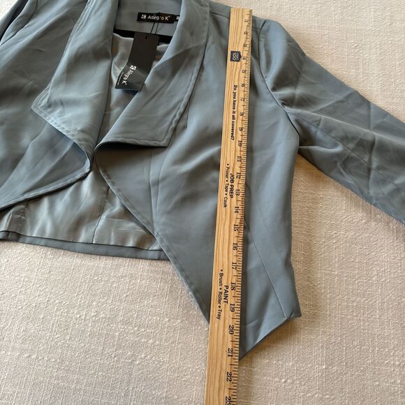 Allegra K Open Front Cardigan Jacket Work Office Business Suit Blazer Blue Sz M - Picture 13 of 16